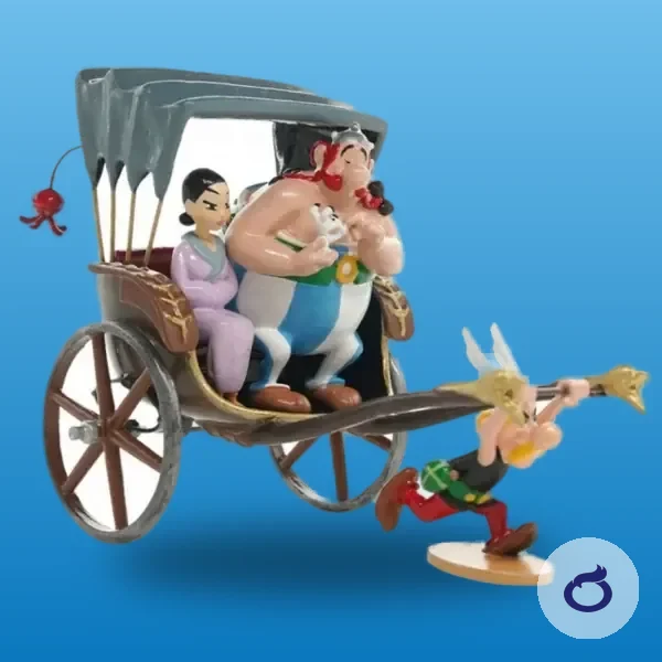 Pixi-Figur Asterix, Rikscha in bemaltem Metall